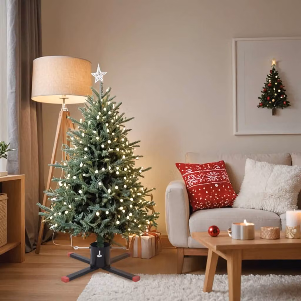 vidaXL Supporto per Albero di Natale Nero L/P/H: 61 x 61 x 15,5 cm