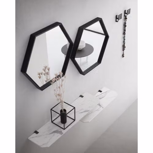 Ingresso moderno con doppio specchio esagonale La Primavera Cross