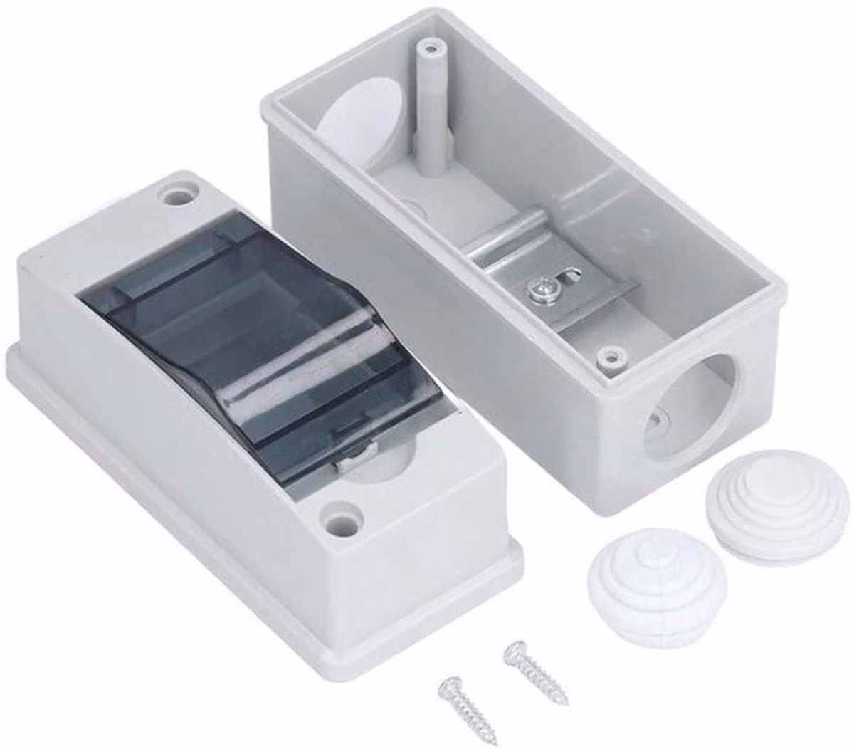 Scatola di derivazione impermeabile per esterni, con coperchio trasparente, grado di protezione IP65 - Apparecchio di connessione elettrica per interruttori miniaturizzati