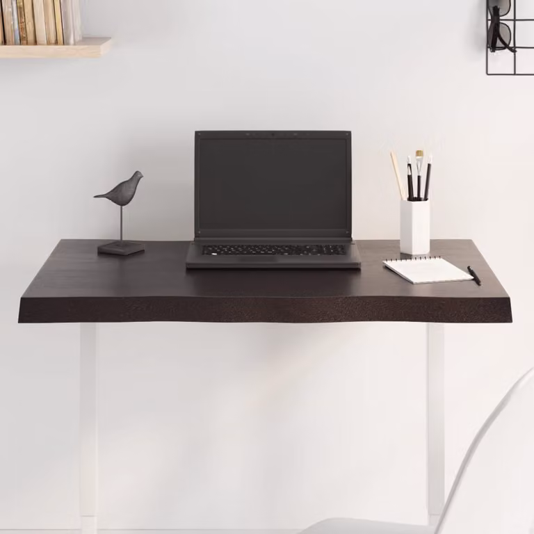 Piano Tavolo vidaXL in Rovere Non Trattato Marrone Scuro L: 80 cm, P: 40 cm, H: 2-4 cm