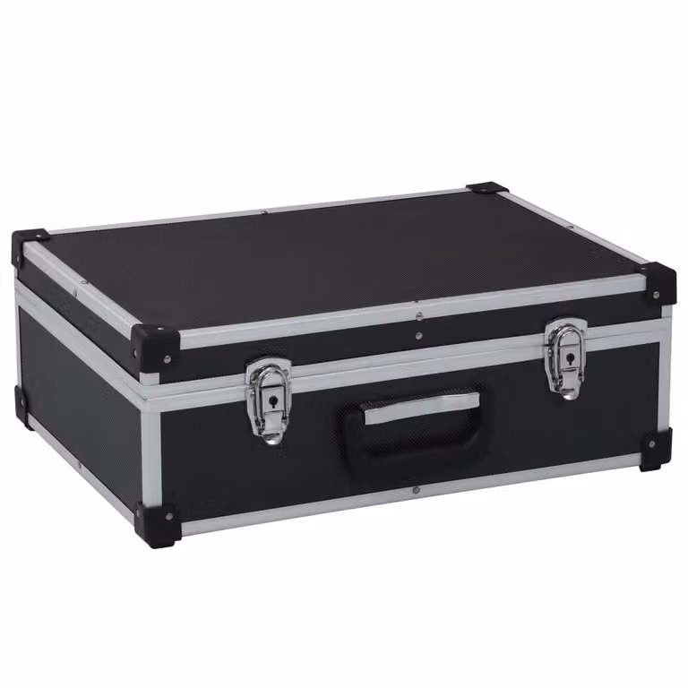 The Living Store Cassetta degli attrezzi 46 x 33 x 16 cm Alluminio nero