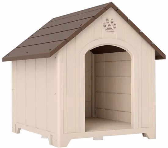 Cuccia per cani - Rifugio esterno per animali - Struttura resistente alle intemperie - Con tetto coperto - Realizzata in polietilene - Dimensioni: 88x79x89 cm - Adatta per esterni e giardino - Ideale per l'uso all'aperto e in qualsiasi condizione atmosfer