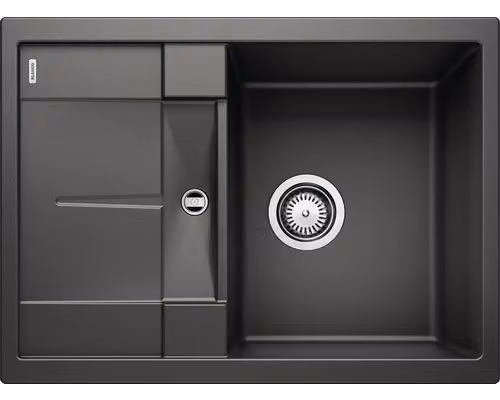 Lavello in granito Blanco Metra, colore nero, dimensioni 50 x 78 cm, codice prodotto 525912