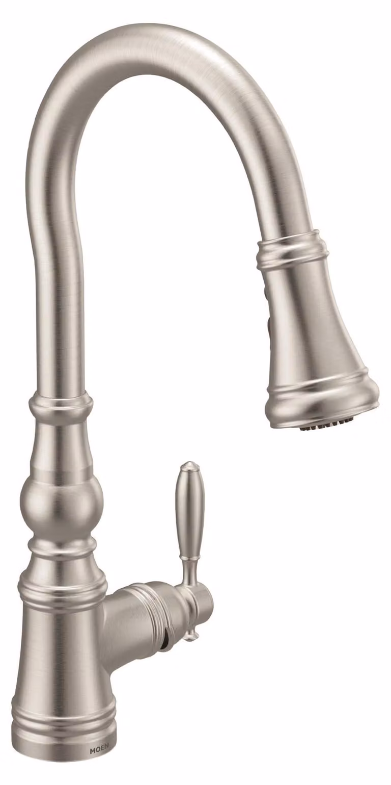 Miscelatore da cucina estraibile, monocomando, con funzione di potenziamento del flusso, in acciaio inossidabile resistente alle macchie