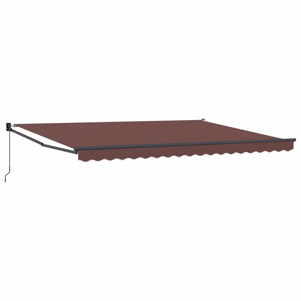Tenda da sole retrattile manuale vidaxl in alluminio e poliestere marrone L: 450 cm, P: 300 cm – 2