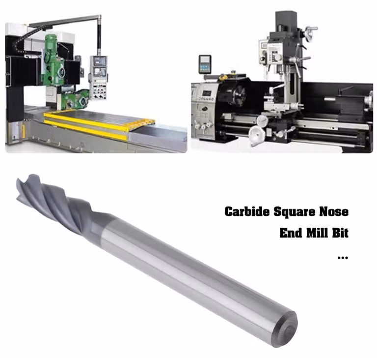 Frese quadrate da 6,35 mm - Carburo di tungsteno - 4 scanalature - Adatte per acciaio/alluminio/rame - Taglio preciso - Resistenti all'usura e alle alte temperature