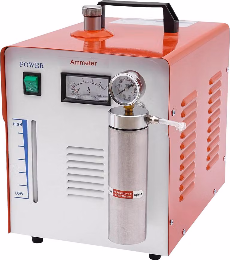 Generatore di ossidrogeno/gas detonante per la lucidatura a fiamma dell'acrilico - Apparecchio da tavolo - Produzione di gas 65-75 L/h - 200 W - 220 V - Temperatura della fiamma 2000-3000 ℃ - Rosso