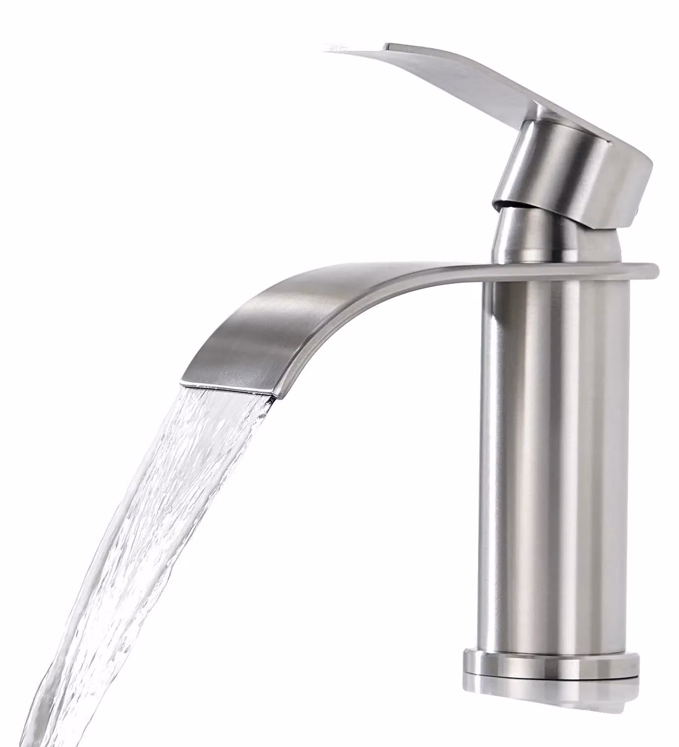 Miscelatore per lavabo, monocomando, acciaio inossidabile, nero, acciaio inossidabile, attacco G3/8