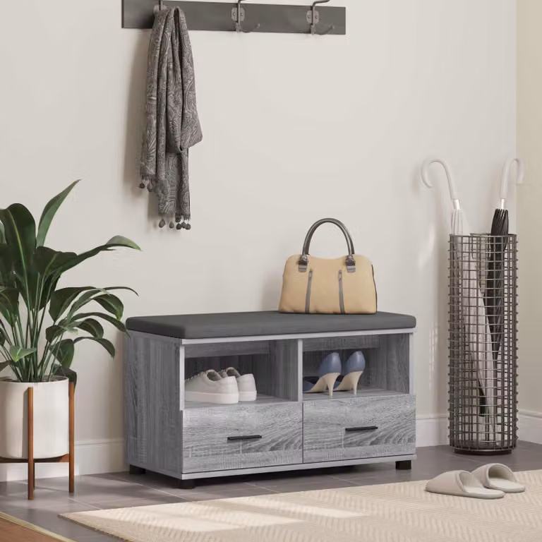 Panca porta scarpe vidaXL moderna grigia L: 80 cm, P: 38 cm, H: 46 cm