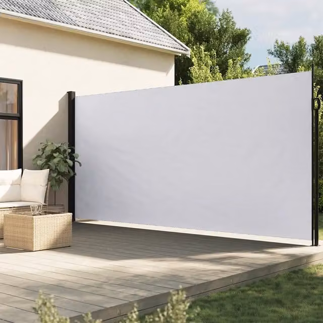 Tenda da sole laterale retrattile DESIGN IN per balcone e giardino, colore bianco, L: 500 cm, H: 220 cm – 1