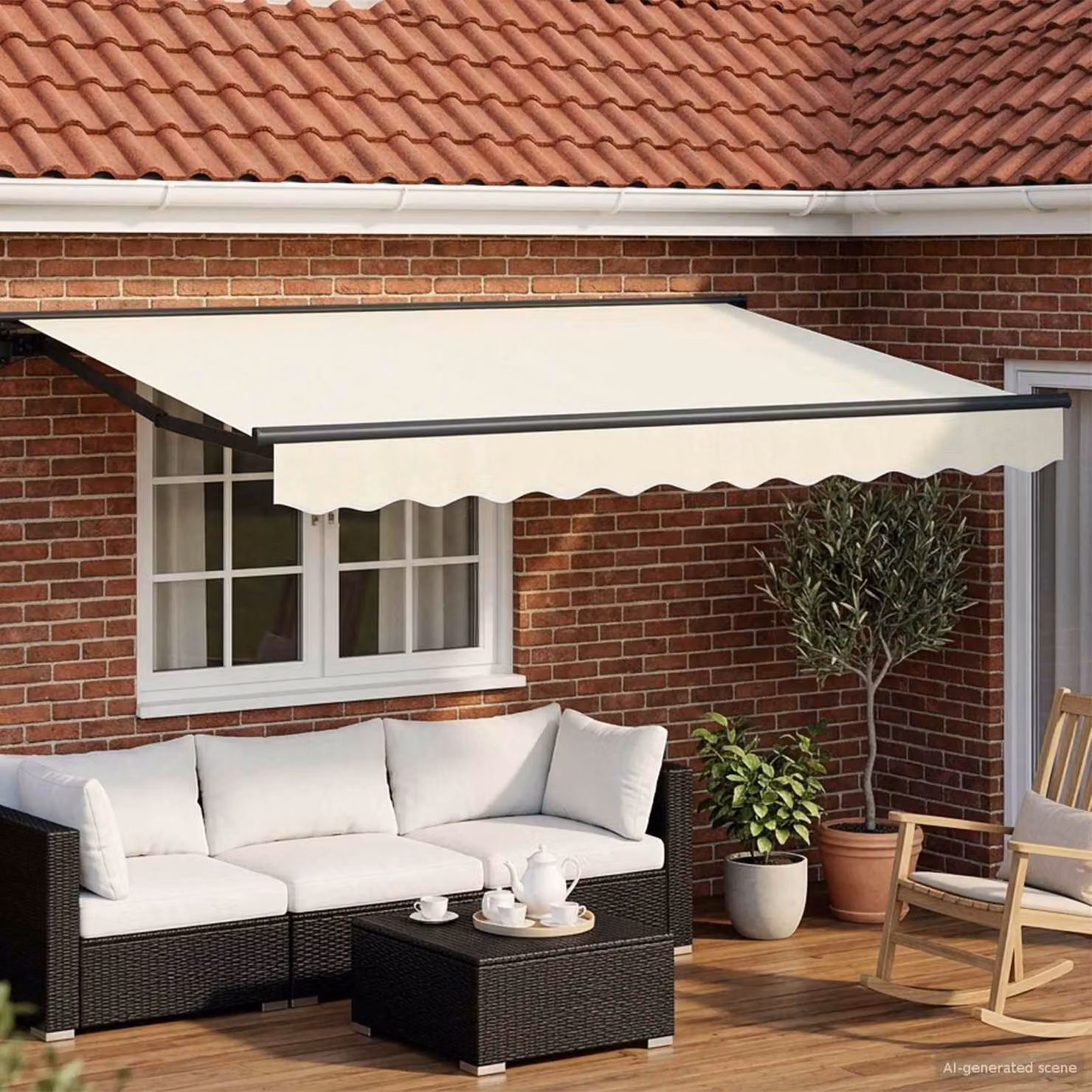 vidaXL Tettuccio Elettrico Retrattile in Alluminio e Poliestere, Colore Beige e Antracite, L: 3,5 m x P: 2,5 m