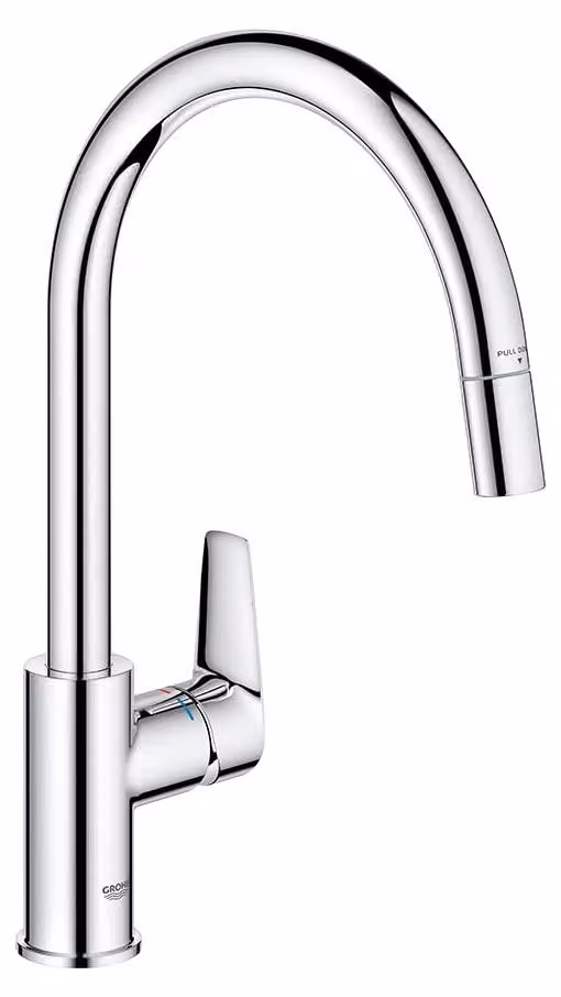 Miscelatore da cucina con doccetta estraibile, cromato, altezza 357 mm