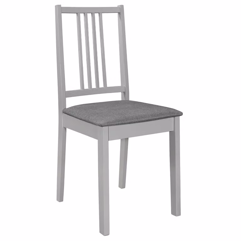 vidaXL Sedie da pranzo con imbottitura 2 pz. Legno massiccio grigio