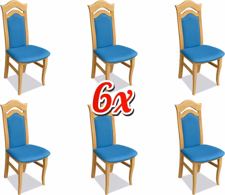 Set Stuhl Garnitur Sitz Polster Wohnzimmer Holz 6x Stühle Ess Zimmer Gruppe