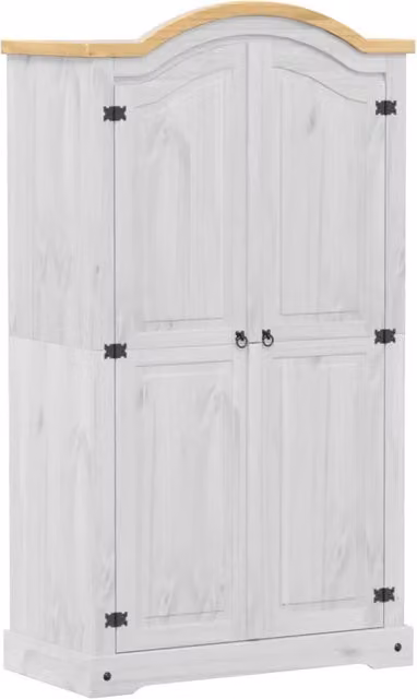 Armadio Corona Bianco 102x52x186 cm in Legno Massello di Pino CFW3247370