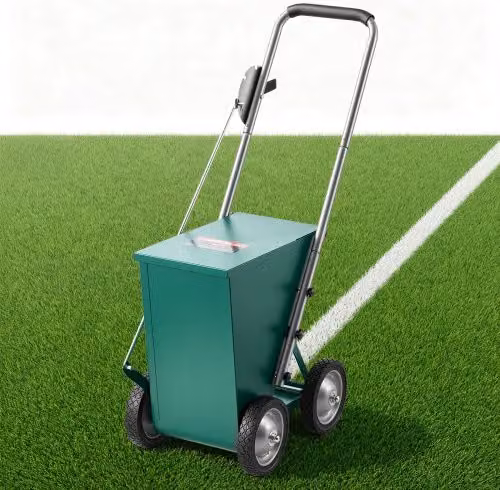 VEVOR Marcatore per Linee a Secco in Acciaio Capacità della Polvere 22,7 kg, per Tracciamento Campi Standard, Larghezza Linea Regolabile da 50 a 100 mm, con 4 Ruote, Facile da Spingere, Colore Verde