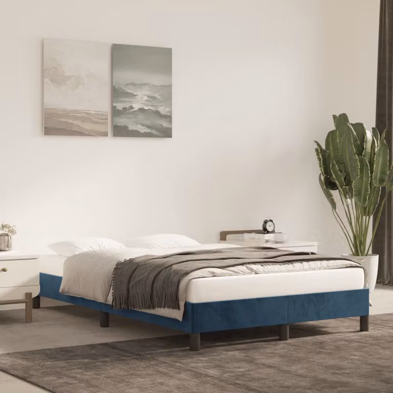 The Living Store rete blu scuro 120x200 cm in velluto