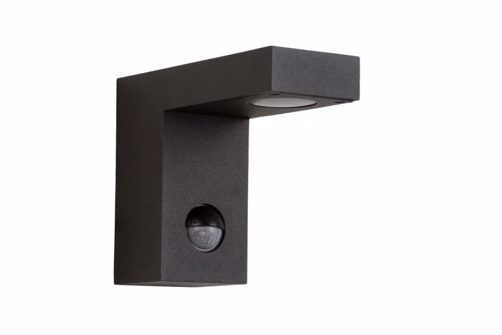 Applique esterna Lucide Texas in metallo nero con LED da 6W 3000K, sensori di movimento e crepuscolare, protezione IP54 per giardino e terrazza – 2