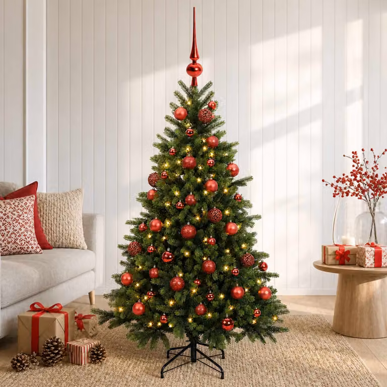 vidaXL Albero di Natale artificiale con palline 150 cm 150 LED