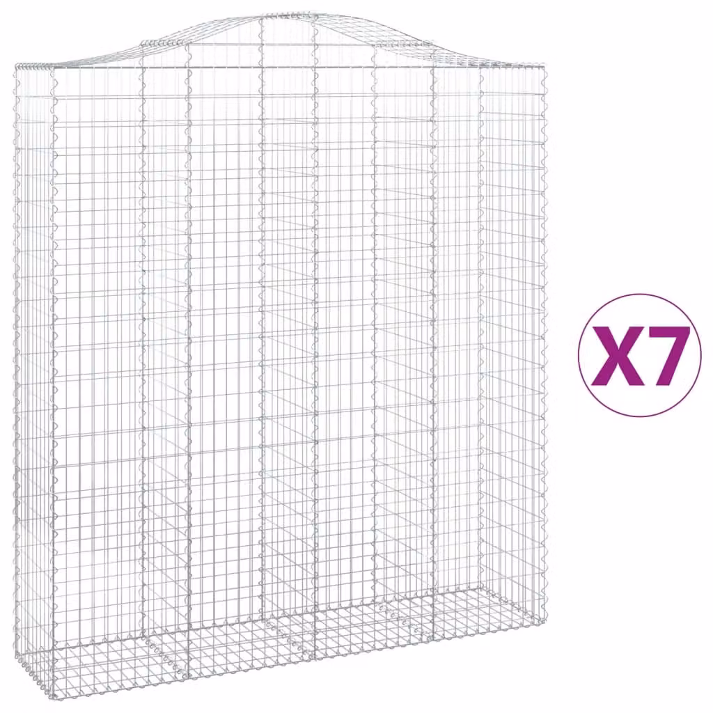 Cesti Gabbioni ad Arco 7 pz 200x50x220/240 cm Ferro Zincato