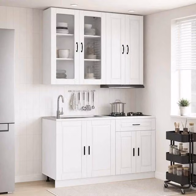 Unità Cucina PORTO 4 pz Bianco Lucido Legno ingegnerizzato 3438349