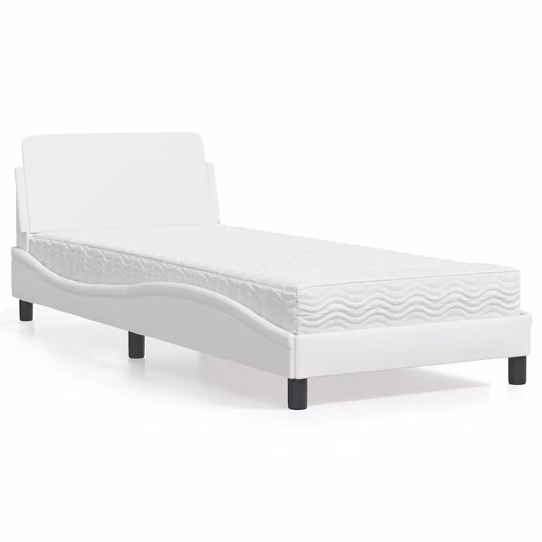 Letto con Materasso Dover vidaXL Bianco in Similpelle L 80 x P 200 cm