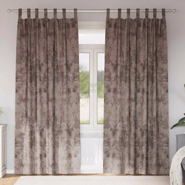Set di 2 tende in velluto vidaXL color cappuccino, oscuranti e termoisolanti, H: 260 cm x L: 140 cm