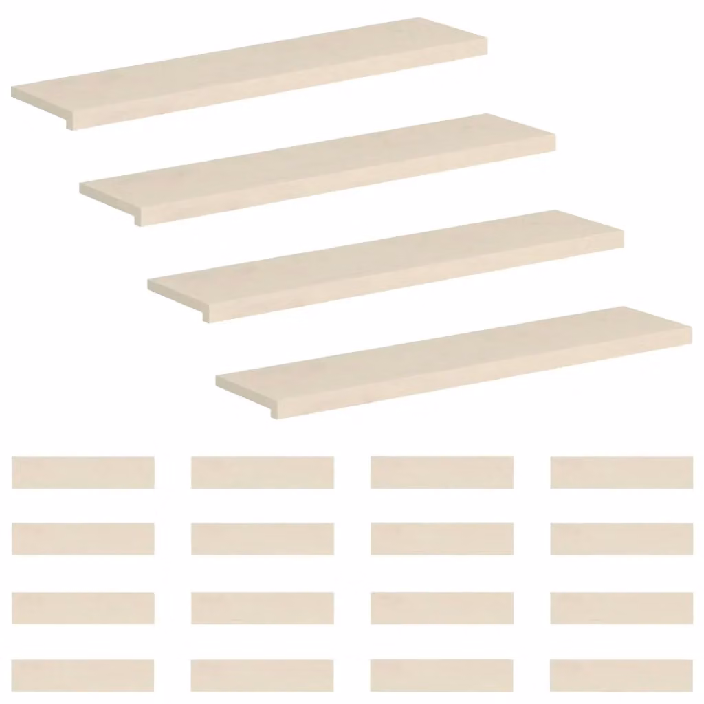 Set di 20 gradini per scale vidaXL in legno effetto rovere bianco, L 120 x P 25 x H 2 cm – 2