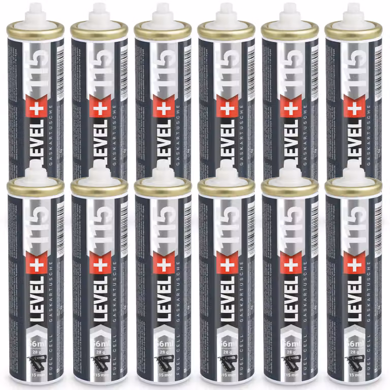 Cartuccia di ricambio LEVEL+ per chiodatrice 12 pezzi 115mm 56ml L+115