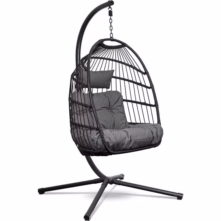 Sedia sospesa Swoods con telaio - Sedia sospesa per esterni - Per interni ed esterni - Sedia sospesa con grandi cuscini - Sedia per topi pieghevole - fino a 150 kg