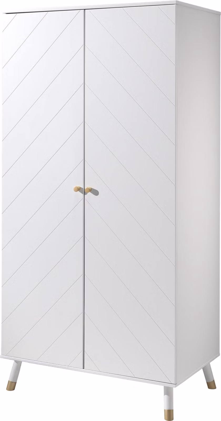 FURNLUX Armadio per bambini Billy White 100cm / Colore principale: Bianco / Dimensioni: 100 x 60 x 200 cm