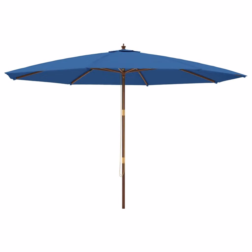 Ombrellone da Giardino con Palo in Legno Azzurro 400x273 cm
