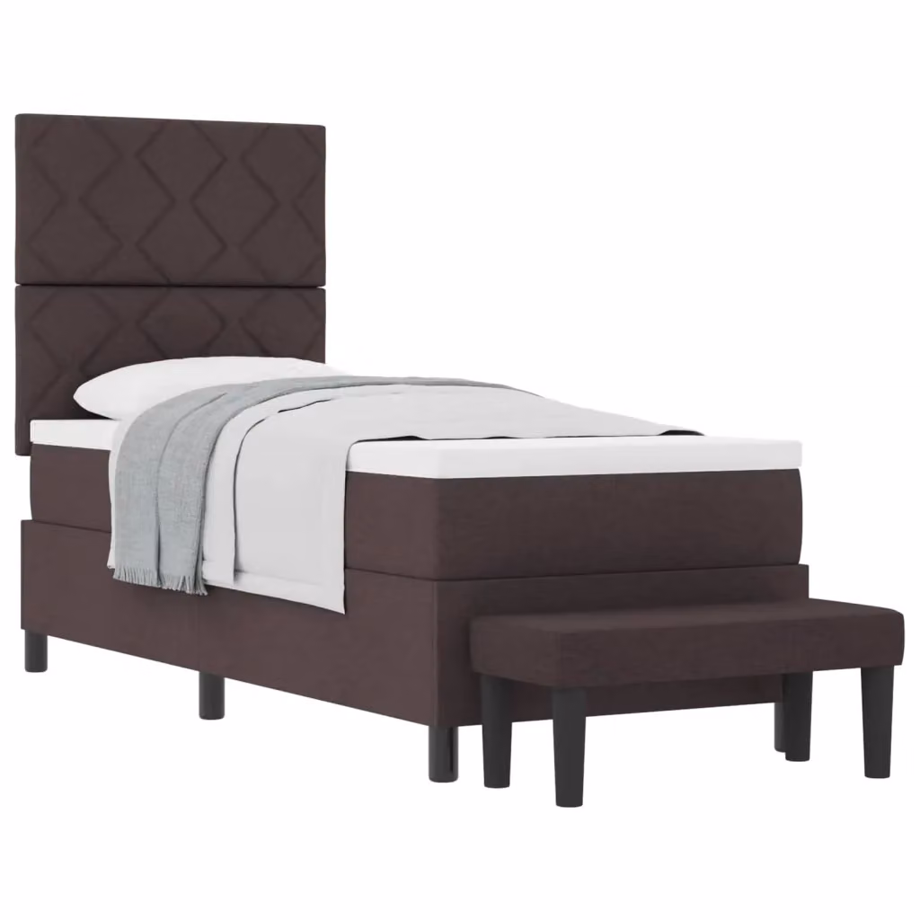 Letto ibrido con molle a sacco e cassettiera vidaXL, rivestimento in tessuto marrone, L 200 x P 80 x H 128 cm – 2