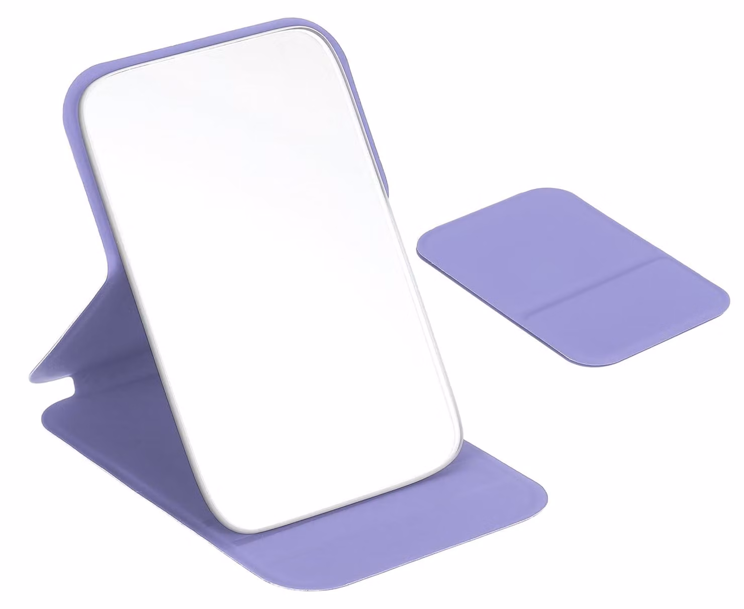 Specchio compatto pieghevole, mini, 4,3 pollici, confezione da 2, rivestito in , colore viola