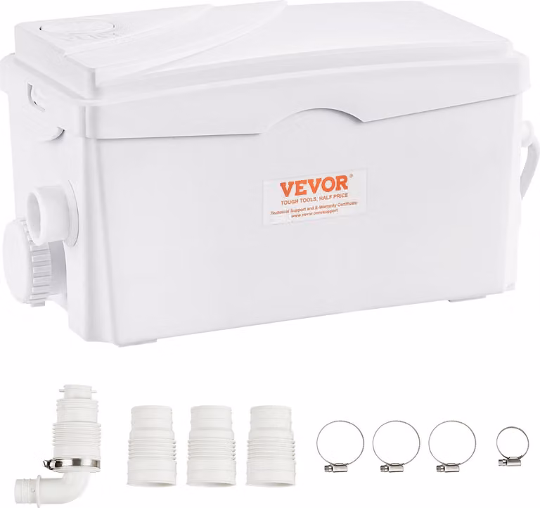 Gruppo di sollevamento, 350 W, portata 6000 l/h, prevalenza 7M, pompa per acque reflue con 3 ingressi per cantina, cucina, lavandino, doccia, vasca da bagno, smaltimento acque reflue della lavanderia, lavastoviglie