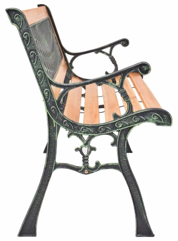 Panca da giardino in ghisa con struttura in legno di abete massello