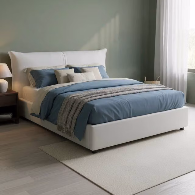 Letto Matrimoniale Alabaster Talamo Italia Bianco con Contenitore a Sollevamento L/P/H: 160 x 190 x 105 cm