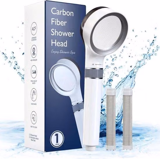 Soffione doccia a risparmio idrico con filtro anticalcare e pressione dell'acqua migliorata