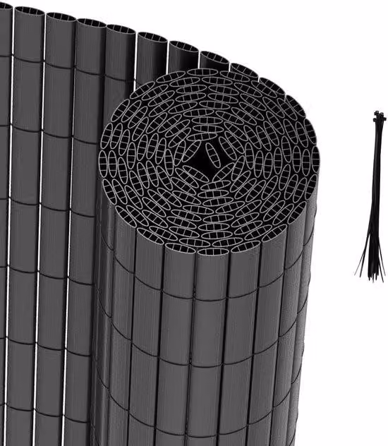 Recinzione da giardino in PVC da 2,4 m per garantire la privacy – Divisorio da giardino e recinzione per balconi – Grigio