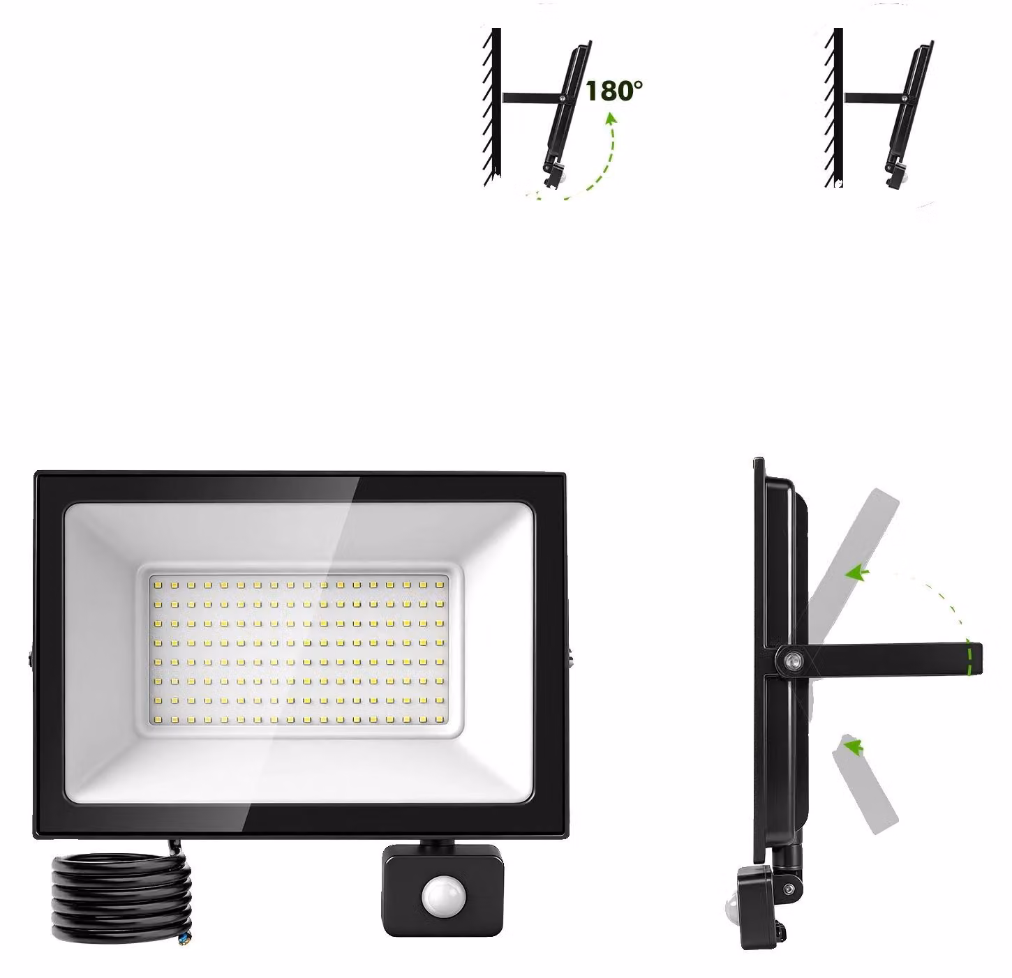 Fari a LED, sensore di movimento, impermeabili, 150W, 6500K, confezione da 2 pezzi