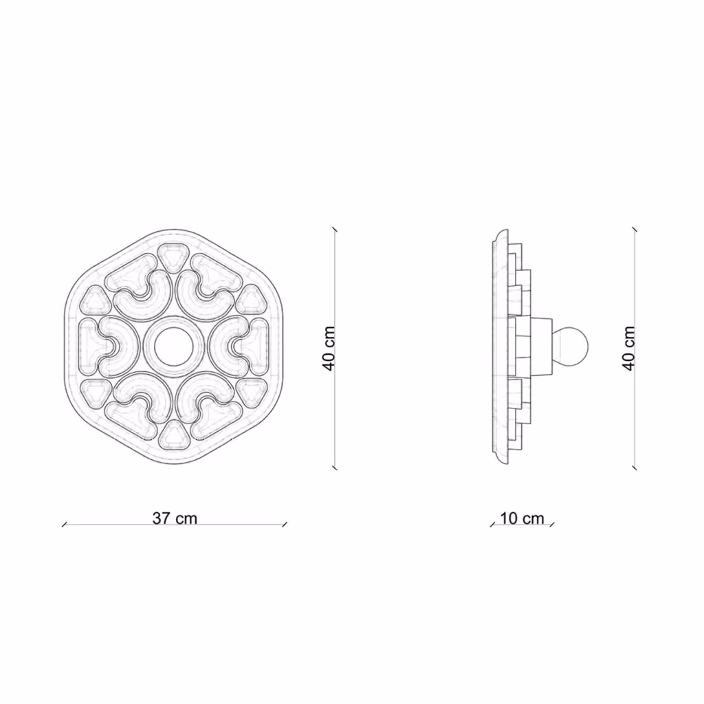 Applique Ferroluce Phytia in Ceramica Multicolor con 1 Luce E27 in Stile Art Déco – 2