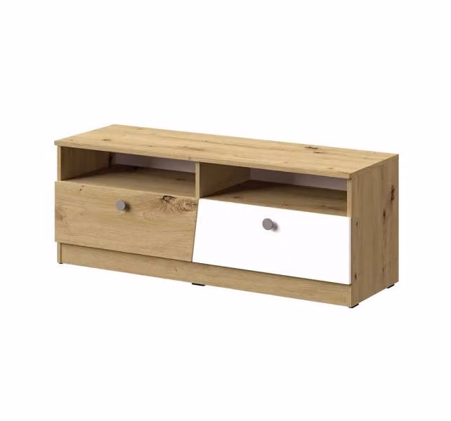 Tavolino per TV CHIMA - rovere artisan / bianco / grigio