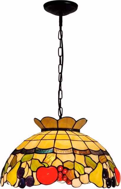 Sospensione Stile Tiffany Vetro Multicolor 1 Luce E27