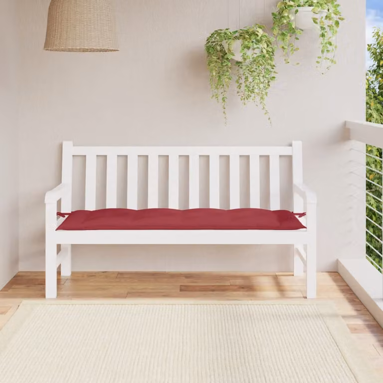 Cuscino per panca vidaXL Rosso, L 150 x P 50 x H 7 cm in tessuto Oxford impermeabile e traspirante