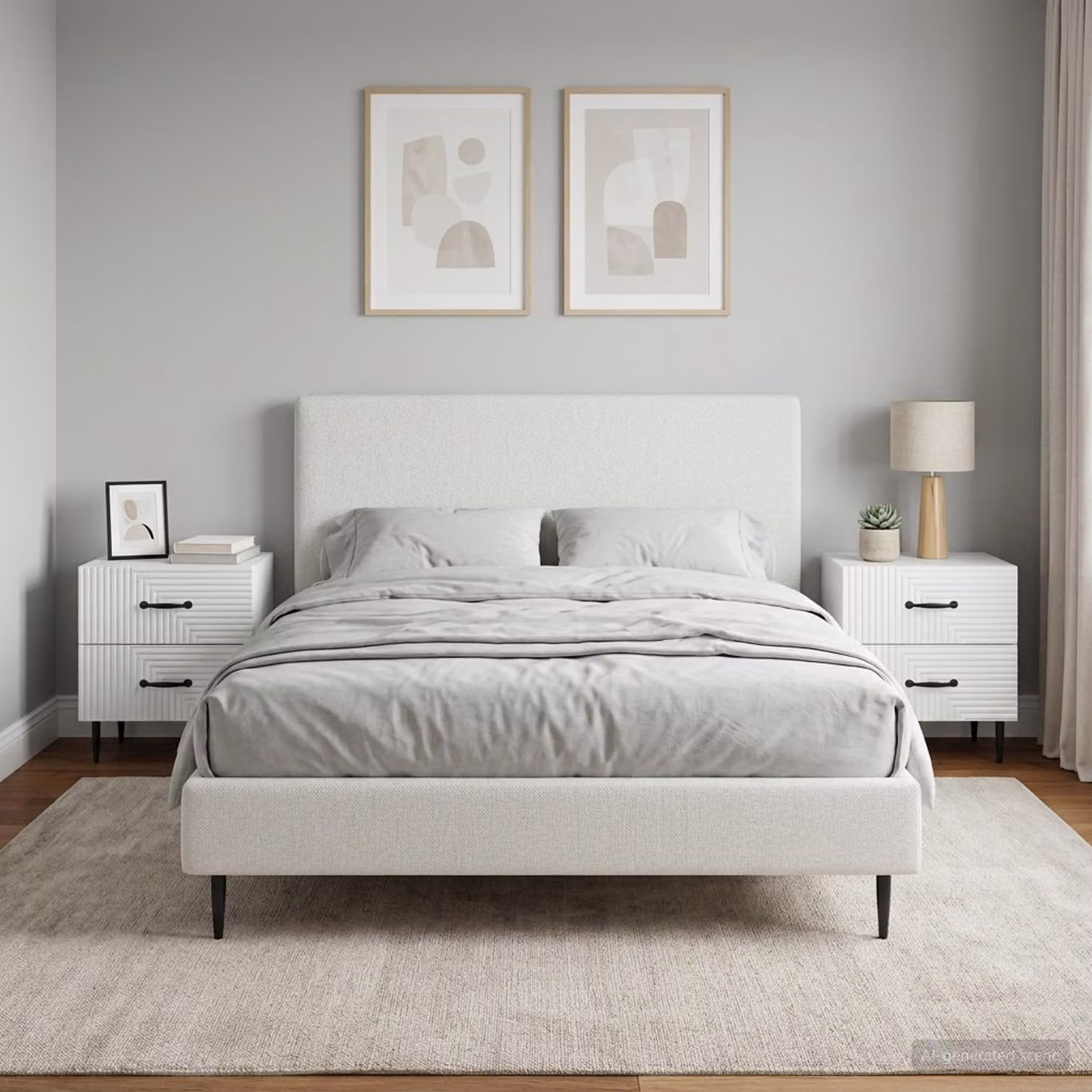 Set di 2 Armadi da Notte Moderni vidaXL in Bianco, L 43 cm x P 34,5 cm x H 47,5 cm