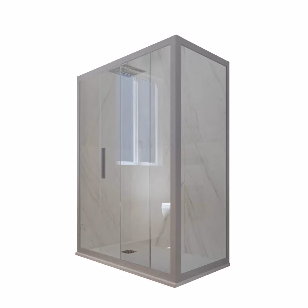 Box doccia scorrevole rettangolare FORTE mod. Deco Duo con vetro trasparente e profilo silver, L: 110 cm, H: 200 cm – 2