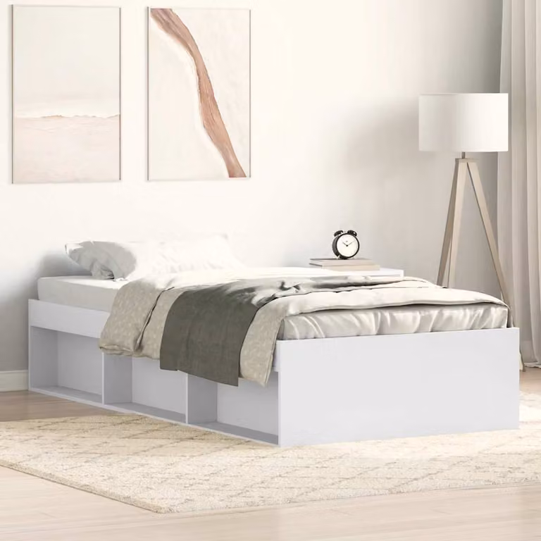 vidaXL Giroletto moderno in legno e MDF bianco L 100 cm x P 200 cm