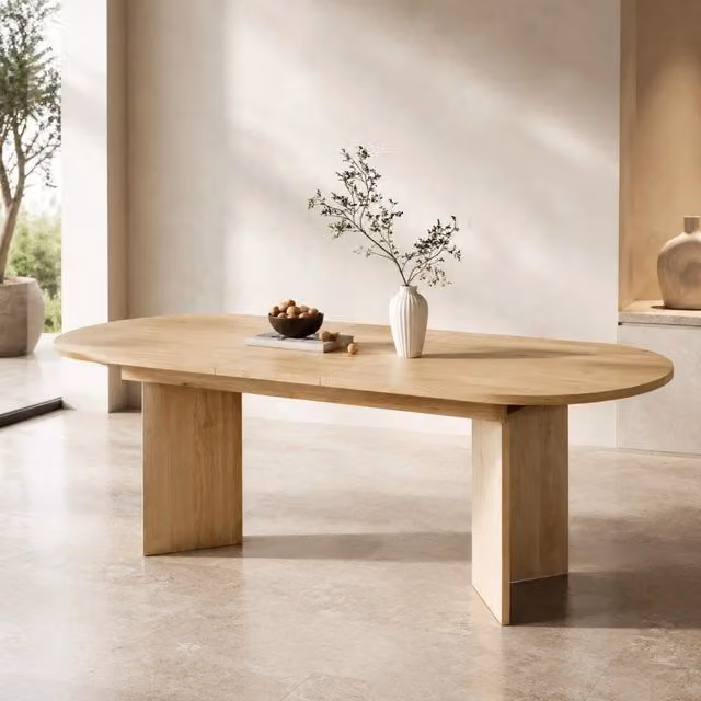 Tavolo da pranzo allungabile 160x80 cm rovere – bordi arrotondati, 4-6 persone