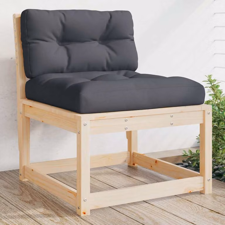 vidaXL Divano da Giardino in Legno Massello di Pino con Cuscini, Stile Rustico