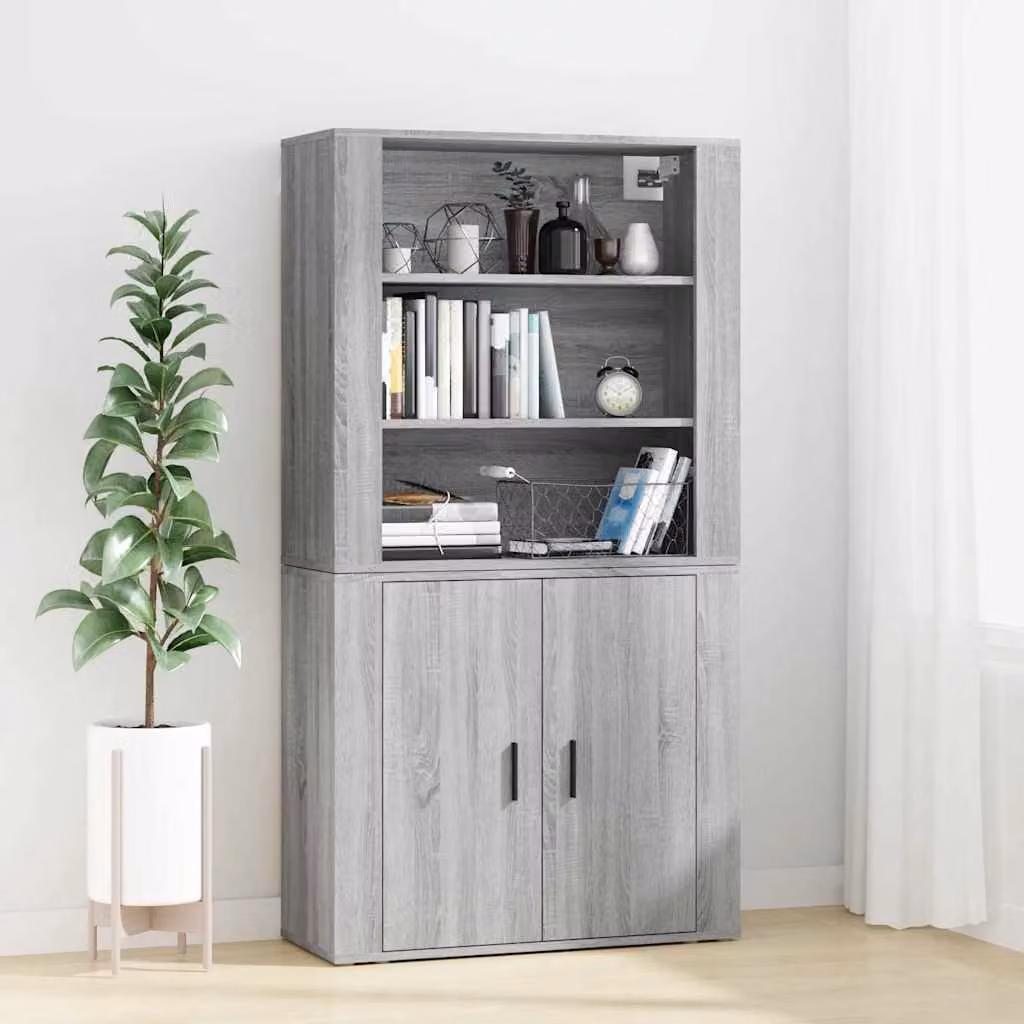 Credenza moderna vidaXL in legno multistrato Grigio Sonoma, sospesa a parete